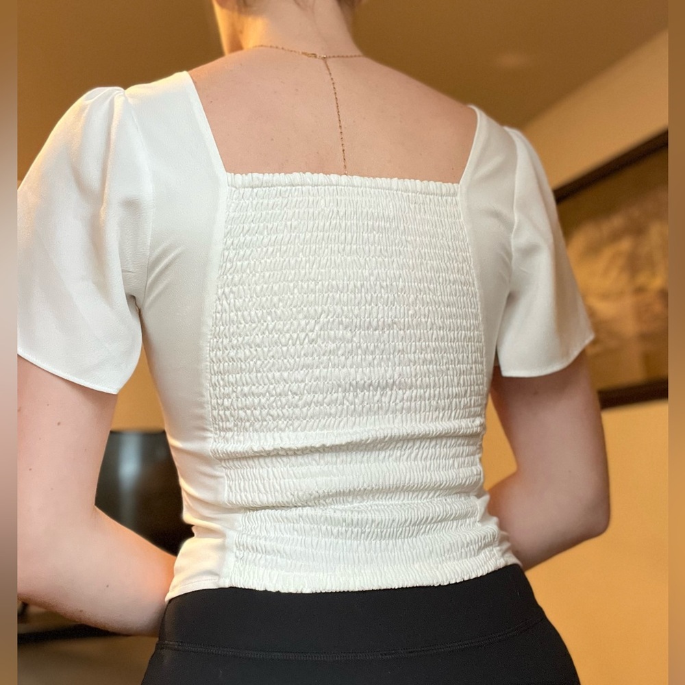 Abercrombie Twist Front Flutter Sleeve Top - image 2